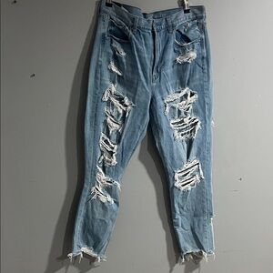 Woman’s American Eagle Outfitters Light Blue Denim 12